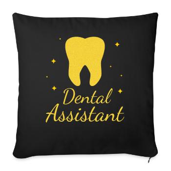 Zahnarzthelfer Golden Tooth Zahnarzt Hygiene Geschenk - Sofakissenbezug 45 x 45 cm - Schwarz - Vorne