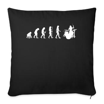 Evolution Woman Drums Drummer Geschenk Trommeln - Sofakissenbezug 45 x 45 cm - Schwarz - Vorne