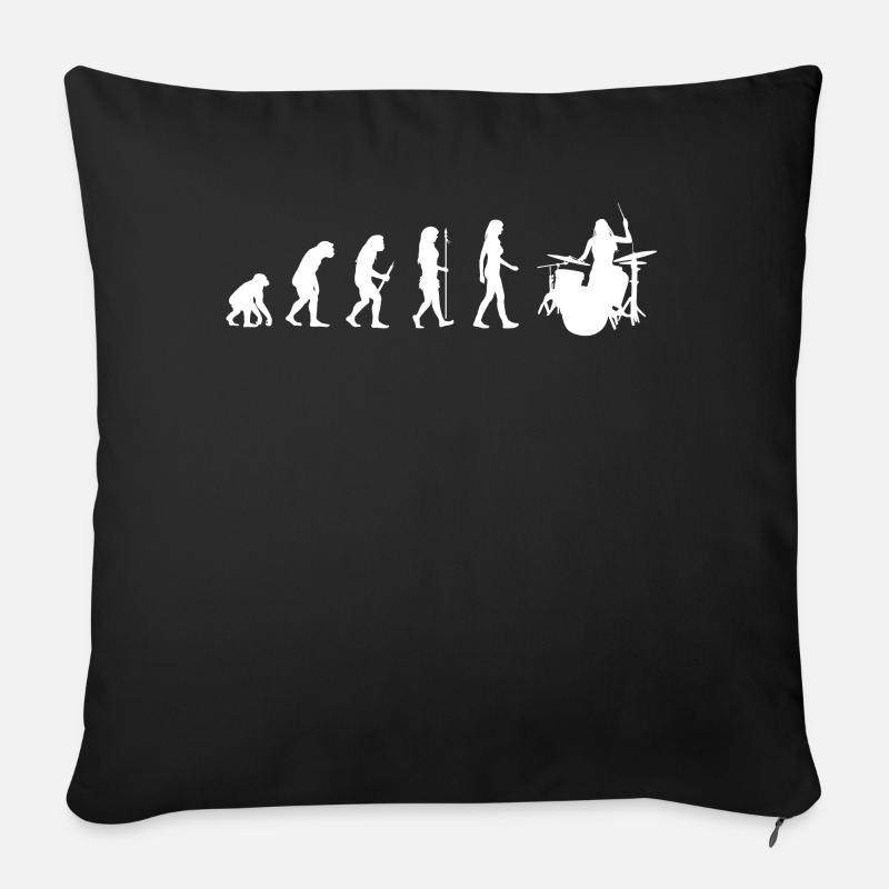 Evolution Woman Drums Drummer Geschenk Trommeln - Sofakissenbezug 45 x 45 cm - Schwarz