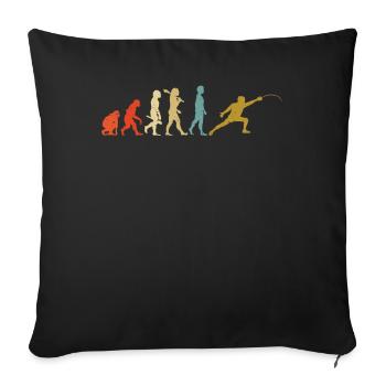 Evolutions-Mann, der Sport-Fechter-Geschenk-Degen einzäunt - Sofakissenbezug 45 x 45 cm - Schwarz - Vorne