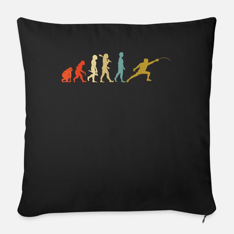 Evolution Man Fencing Sport Fencer Gift Epee - Sofa pillowcase 17,3'' x 17,3'' (45 x 45 cm) - black