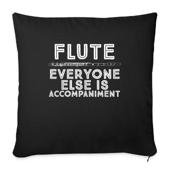 Flutist Transverse Flute Player Flautist Fluting - Sofa pillowcase 17,3'' x 17,3'' (45 x 45 cm) - black - Front