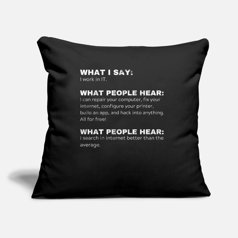 Programmeur de cadeaux drôles Computer Nerds IT Housse de coussin décorative 45 x 45 cm