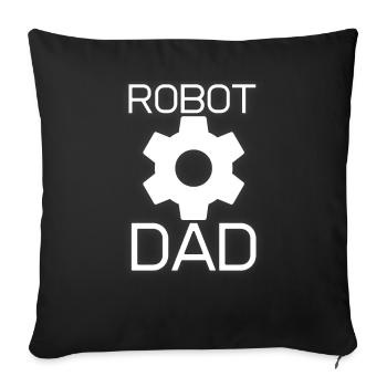 Robot papa papa ingénieur cadeau amateur - Housse de coussin décorative 45 x 45 cm - noir - Devant