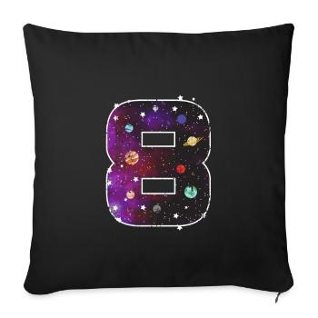 Astronaut 8th birthday - Sofa pillowcase 17,3'' x 17,3'' (45 x 45 cm) - black - Front