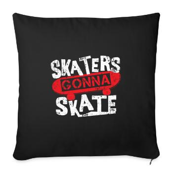skateboard - Sofa pillowcase 17,3'' x 17,3'' (45 x 45 cm) - black - Front
