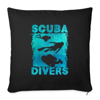 diving - Sofa pillowcase 17,3'' x 17,3'' (45 x 45 cm) - black - Front
