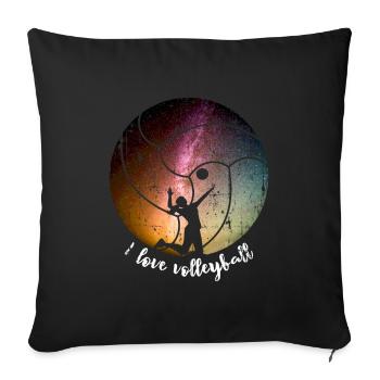 Volley-ball servir - Housse de coussin décorative 45 x 45 cm - noir - Devant