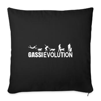 Gassievolution Éducation canine École canine Chiens - Housse de coussin décorative 45 x 45 cm - noir - Devant