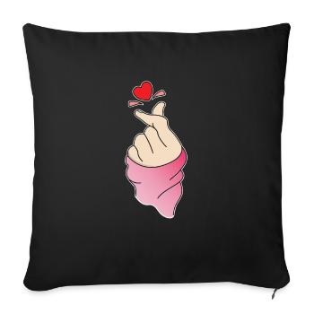 Korea Love - Sofakissenbezug 45 x 45 cm - Schwarz - Vorne
