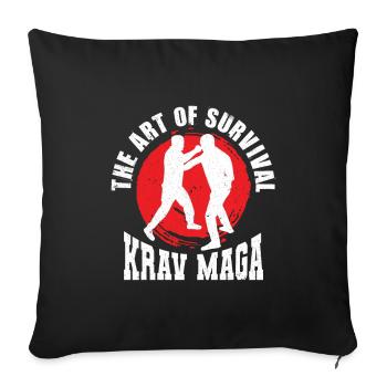 Krav Maga - Housse de coussin décorative 45 x 45 cm - noir - Devant