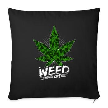 Weed - Sofakissenbezug 45 x 45 cm - Schwarz - Vorne