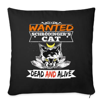 Chat de Schrödinger Dead Alive Science T-Shirt - Housse de coussin décorative 45 x 45 cm - noir - Devant