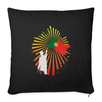 Portugal - Housse de coussin décorative 45 x 45 cm - noir - Devant
