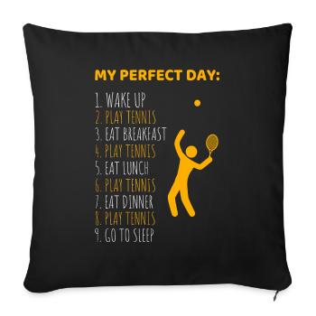 Tennis Tag Tennis Tennisspieler Geschenk - Sofakissenbezug 45 x 45 cm - Schwarz - Vorne