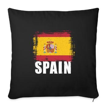 Spain - Sofa pillowcase 17,3'' x 17,3'' (45 x 45 cm) - black - Front