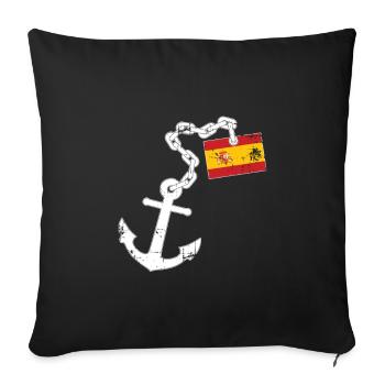 Spain anchor Spaniard - Sofa pillowcase 17,3'' x 17,3'' (45 x 45 cm) - black - Front