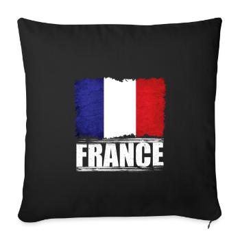 Frankreich - Sofakissenbezug 45 x 45 cm - Schwarz - Vorne