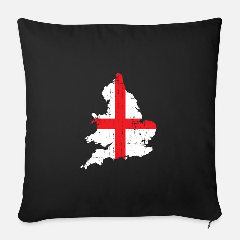 Angleterre - Housse de coussin décorative 45 x 45 cm - noir