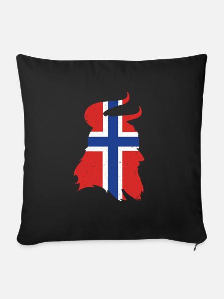 Norwegen Wikinger - Sofakissenbezug 45 x 45 cm - Schwarz