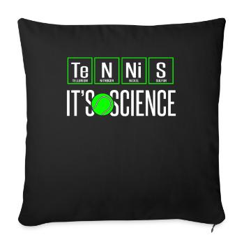 Tennis Science Joke Funny Tennis Tshirt - Housse de coussin décorative 45 x 45 cm - noir - Devant