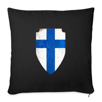 Finland coat of arms - Sofa pillowcase 17,3'' x 17,3'' (45 x 45 cm) - black - Front
