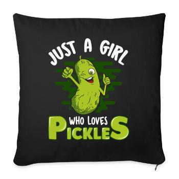 Just A Girl Who Loves Gherkins - Sofa pillowcase 17,3'' x 17,3'' (45 x 45 cm) - black - Front