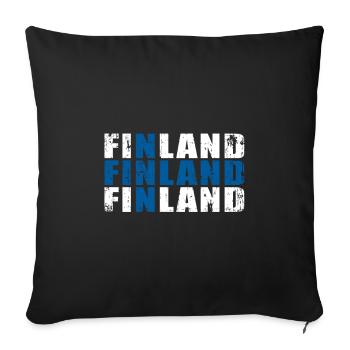 Finnland - Sofakissenbezug 45 x 45 cm - Schwarz - Vorne