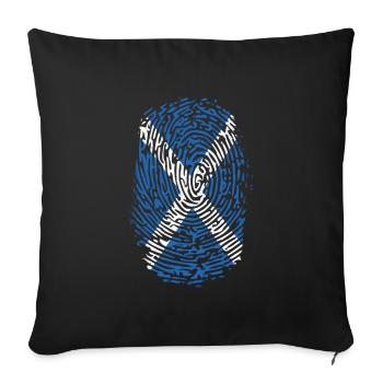 Écosse cadeau d'empreinte digitale patriote ADN - Housse de coussin décorative 45 x 45 cm - noir - Devant