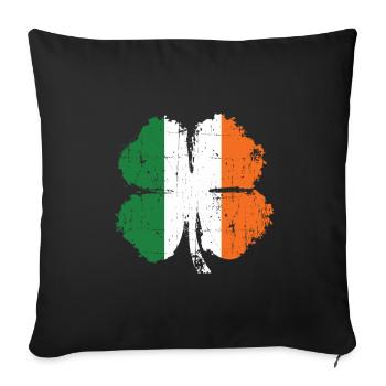 Ireland Cloverleaf Gift - Sofa pillowcase 17,3'' x 17,3'' (45 x 45 cm) - black - Front