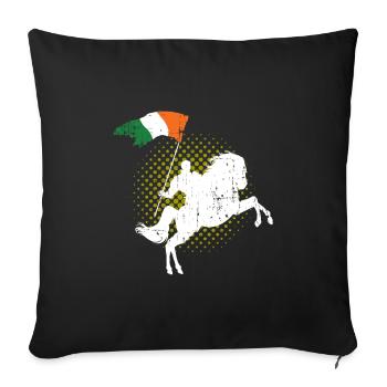 Ireland Knight Horse Flag - Sofa pillowcase 17,3'' x 17,3'' (45 x 45 cm) - black - Front