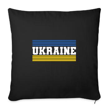 Ukraine - Sofakissenbezug 45 x 45 cm - Schwarz - Vorne