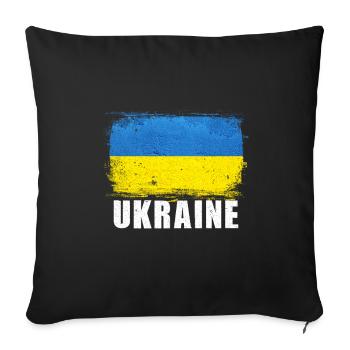 Ukraine - Housse de coussin décorative 45 x 45 cm - noir - Devant