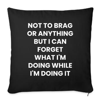 Drôles de discours sarcasmes ironique cadeau - Housse de coussin décorative 45 x 45 cm - noir - Devant