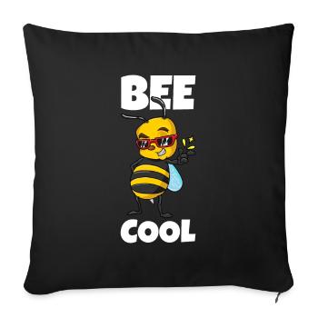 Bee Cool - abeille douce assidue - Housse de coussin décorative 45 x 45 cm - noir - Devant