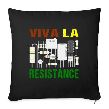 Viva La Resistance Resistance Drôle technicien en électronique - Housse de coussin décorative 45 x 45 cm - noir - Devant