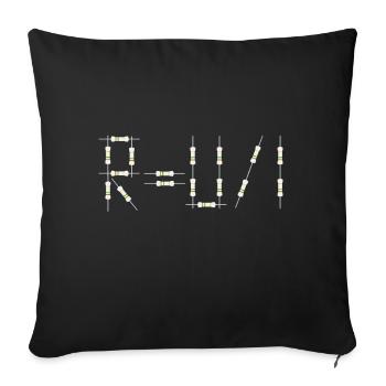 Formule de résistance Technicien en électronique de la loi d'Ohm - Housse de coussin décorative 45 x 45 cm - noir - Devant