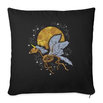 Unicorn Pegasus Skeleton flying among Stars - Sofa pillowcase 17,3'' x 17,3'' (45 x 45 cm) - black - Front