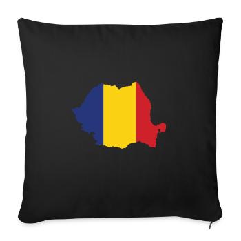 Romania - Sofa pillowcase 17,3'' x 17,3'' (45 x 45 cm) - black - Front