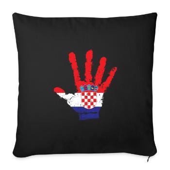 Croatia Handprint Patriot DNA - Housse de coussin décorative 45 x 45 cm - noir - Devant