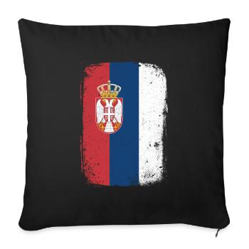 Serbia - Sofa pillowcase 17,3'' x 17,3'' (45 x 45 cm) - black - Front