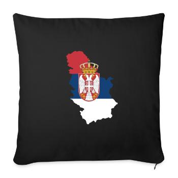 Serbia - Sofa pillowcase 17,3'' x 17,3'' (45 x 45 cm) - black - Front