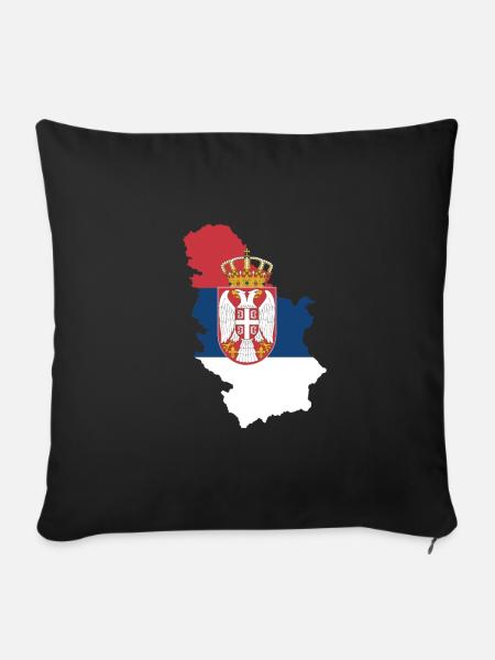 Serbien - Sofakissenbezug 45 x 45 cm - Schwarz