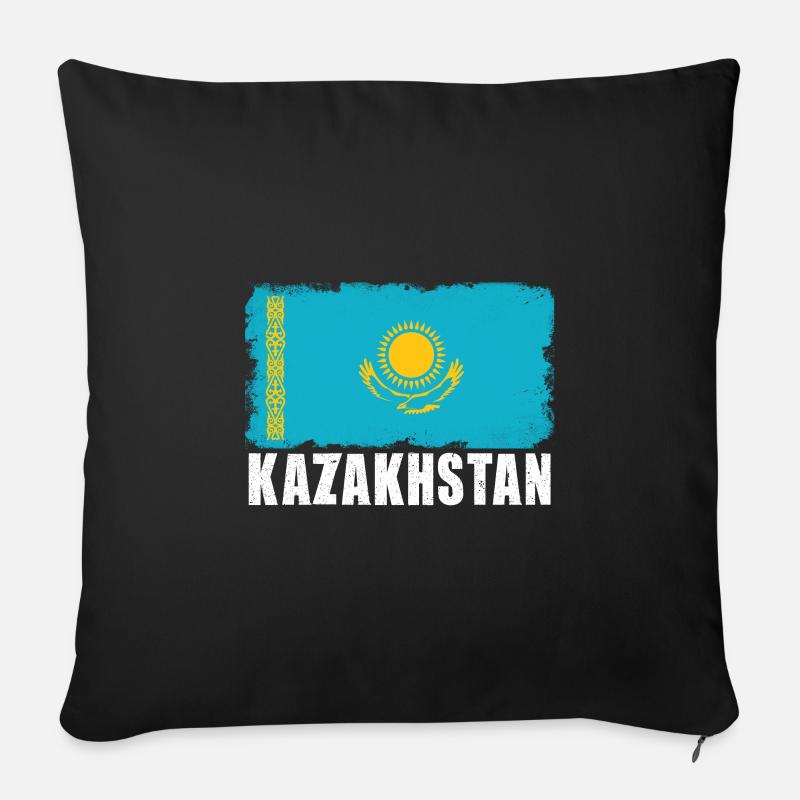 Kasachstan - Sofakissenbezug 45 x 45 cm - Schwarz