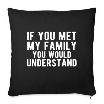 Family Funny say Méchant Satansbraten - Housse de coussin décorative 45 x 45 cm - noir - Devant
