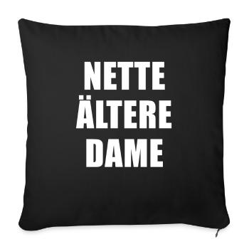 Nice older lady - Sofa pillowcase 17,3'' x 17,3'' (45 x 45 cm) - black - Front