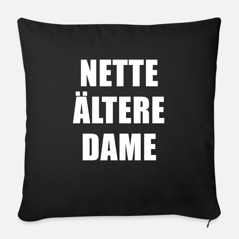 Nette Ältere Dame - Sofakissenbezug 45 x 45 cm - Schwarz
