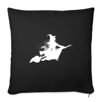 Cadeau de vieilles femmes sorcière Halloween carnaval - Housse de coussin décorative 45 x 45 cm - noir - Devant