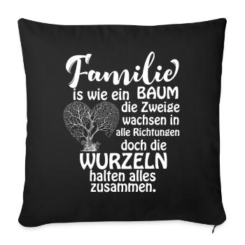 Familie Baum Lustiger Spruch Geschenkidee - Sofakissenbezug 45 x 45 cm - Schwarz - Vorne