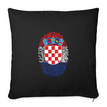 Croatia fingerprint - Sofa pillowcase 17,3'' x 17,3'' (45 x 45 cm) - black - Front